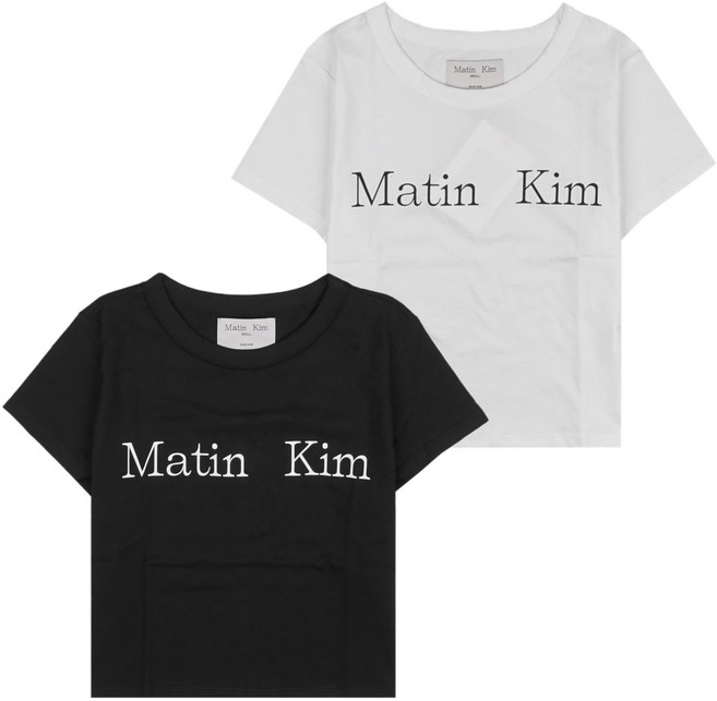 [국내매장판] 마뗑킴 로고 크롭탑 여성 크롭 반팔 MK2400TS041M + GRAD 정품보증택