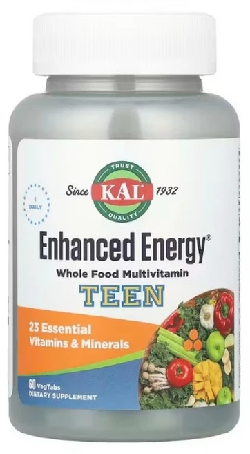 KAL 인헨스드 에너지 틴 비타민 & 미네랄 10대 청소년용 멀티비타민 베지 정제 60정 1개 - 쿠팡