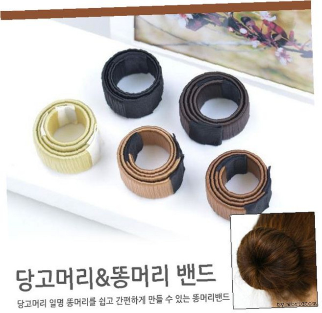 헤어 머리 고정 밴드 똥머리 연출 헤어 액세서리 탄력 밴드 머리띠 스포츠 운동