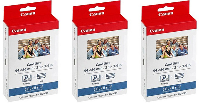 캐논 셀피 인화지 KC-36IP 카드사이즈 36매 3세트, KC-36IP매 3세트