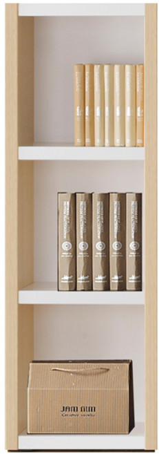 예뫼솔 제이스36T 5단 3단-1200 800 600 400책장 책꽂이 수납장 진열장, 3단-0400책장-메플+화이트