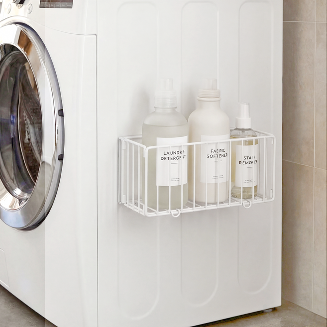 도파밍 자석 빨래바구니 틈새 접이식 세탁바구니 선반, 화이트