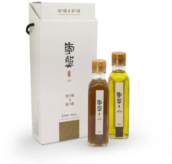 [이웅식품]국내산 참기름/생들기름 선물세트4호 (참기름 250ml + 생들기름 180ml), 1개
