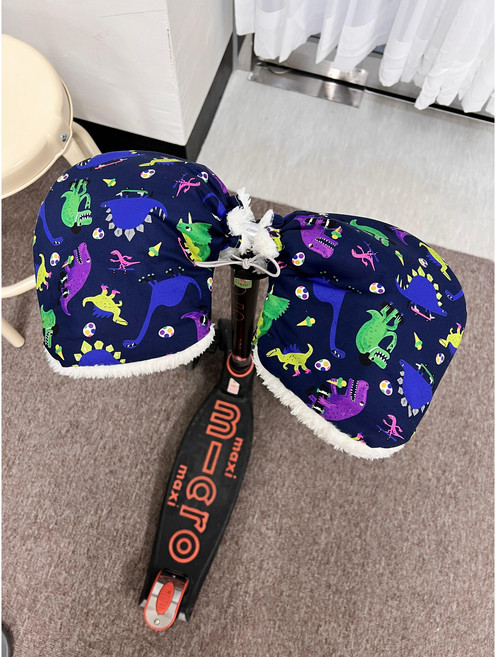 킥보드장갑 킥보드손잡이 킥보드워머 방한용품 손잡이장갑 자전거장갑 네이비 공룡, 1개