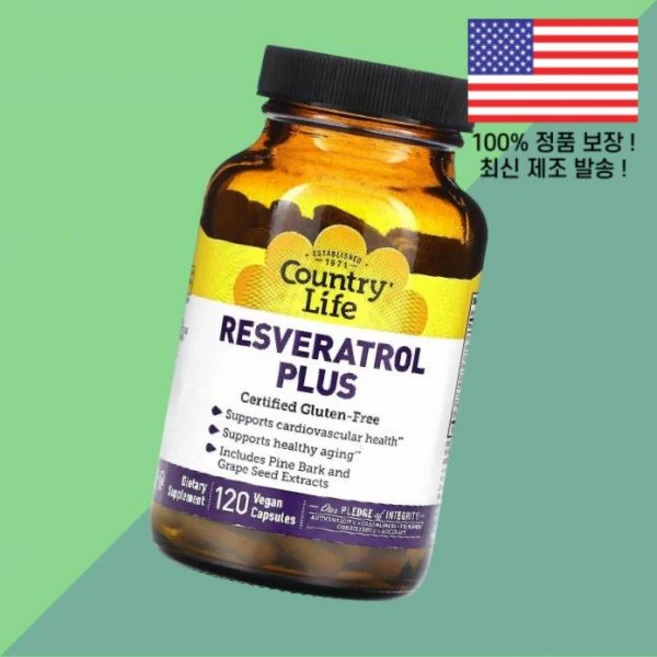 컨트리라이프 레스베라트롤 라스베라트롤 레스베라톨 레즈베라트롤 플러스 식물성 베지캡슐 120정 Country Life Resveratrol Plus 120 Vegan Capsul, 컨트리라이프 레스베라트롤 라스베라트롤 레스베라톨 레즈베 - 쿠팡