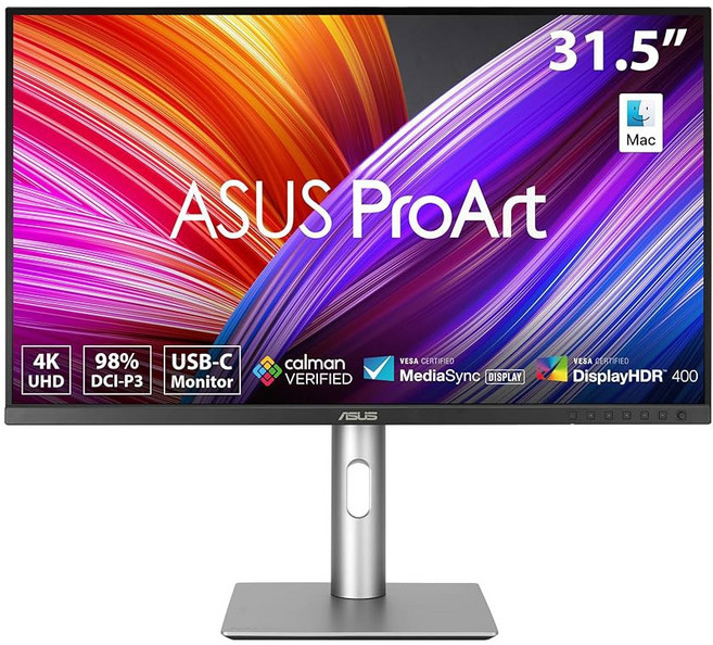 ASUS ProArt 디스플레이 32인치(31.5인치) 프로페셔널 모니터(PA329CRV) - IPS 4K UHD(3840 x 2160) 98% DCI-P3 색 정확도, 2 24" 16:10 Daisy-Chain Mac