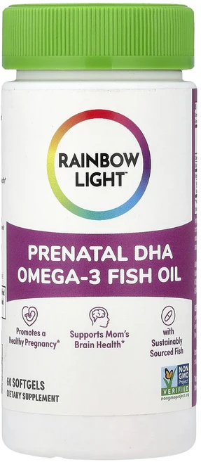건강챙기세요 Rainbow Light 임산부용 DHA 오메가3 피쉬 오일 소프트젤 60정 백살까지오래오래, RainbowLight임산부용DHA오메가3피쉬오일소프트, 1개 - 쿠팡