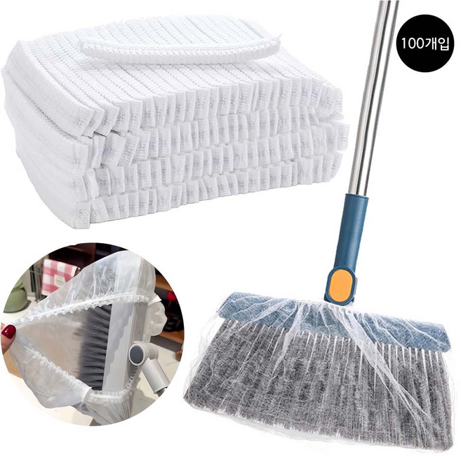 루베이 정전기 청소포 빗자루 커버 높은 능률 머리카락 먼지 비접촉 빠른 청소 가족/거실/침실, 100개