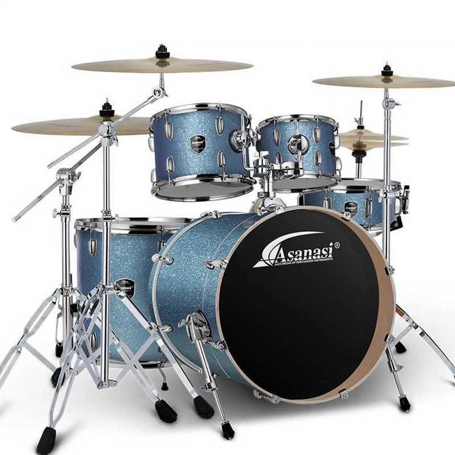 입문용 드럼 세트 초보자 교회 블랙 풀세트 버스킹 상품, 버건디 5드럼 2심벌즈, 1개, 버건디 5드럼 2심벌즈