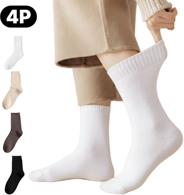 키이에 겨울 심플 도톰 기모 양말