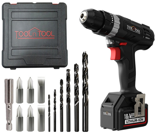 툴앤툴 18.5V 충전식 무선 전동드릴 TNT-REX18 LIZ (+드릴 필수 액세서리), TNT-REX18LIZ(+플랙시블비트), 1개
