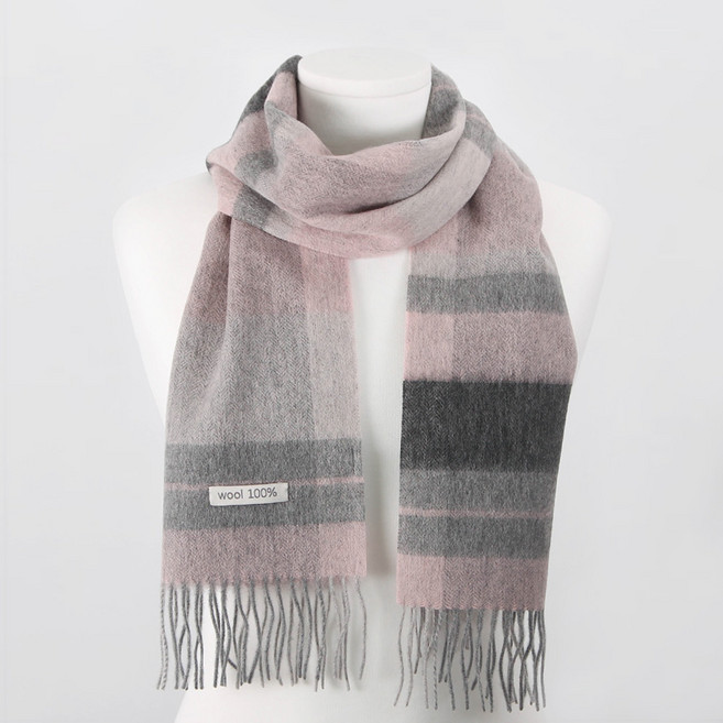 에스랑제이 파스텔울체크 남자 여자 울 목도리 머플러