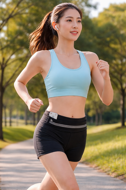 초슬림 러닝벨트 스포츠 허리밴드 마라톤 힙색 밴드형 웨이스트백, 블랙, 1개