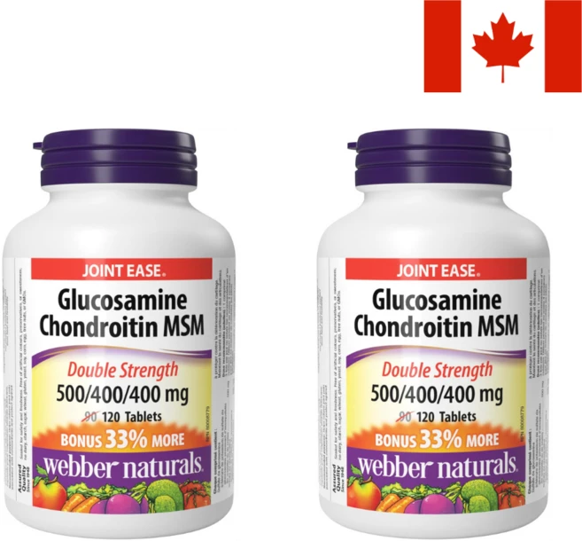 캐나다 웨버내츄럴스 글루코사민 MSM 120정 2팩, 2개 - 쿠팡