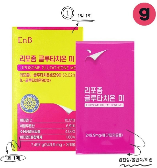 21638 이너뷰티 리포좀 글루타치온미 30매, 1박스