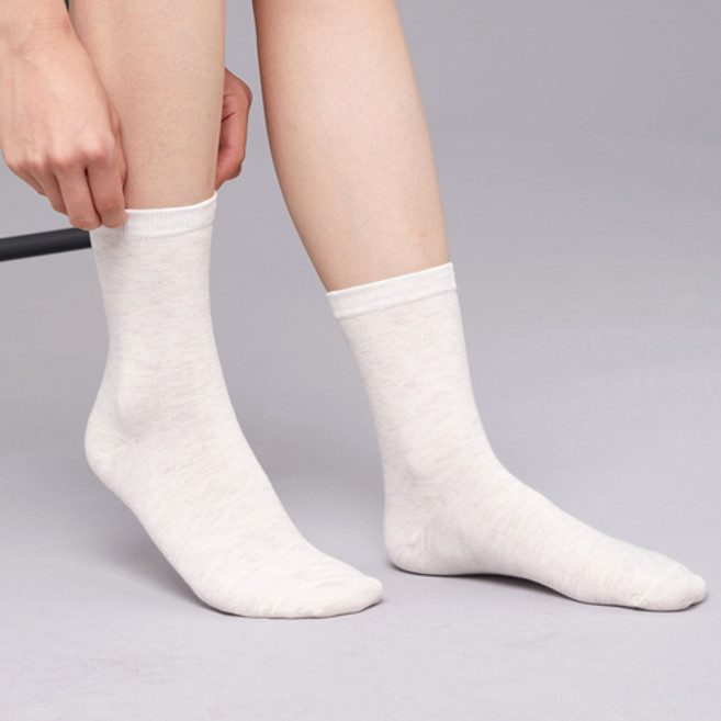 본베이직 여성 국산 무지 중목 양말