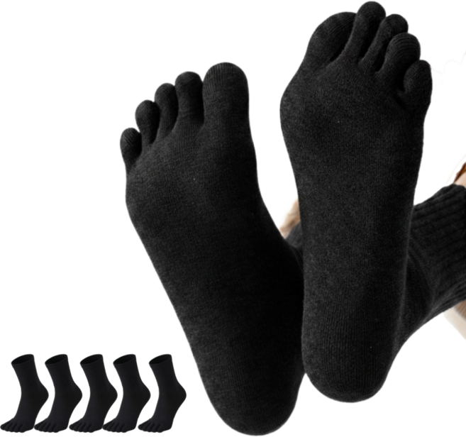 프리미엄 남성 발가락양말 5켤레 면 중목 항균 걸림없는봉제 크루삭스