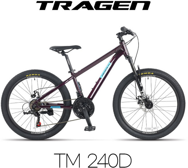 트라젠 TM240D 24인치 시마노21단 알루미늄 MTB자전거, 1개, 60.9cm, 퍼플/완전조립