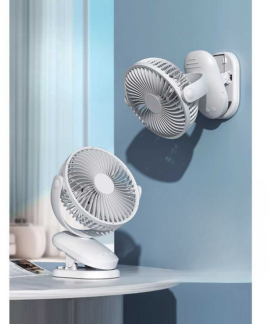 클립형 선풍기 집게형 휴대용 회전 바람조절, 상세페이지 참고, 밀크티-충전(720회전)