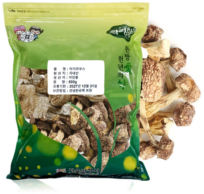 천년약초 국산 아가리쿠스버섯 신령버섯, 1개, 100g