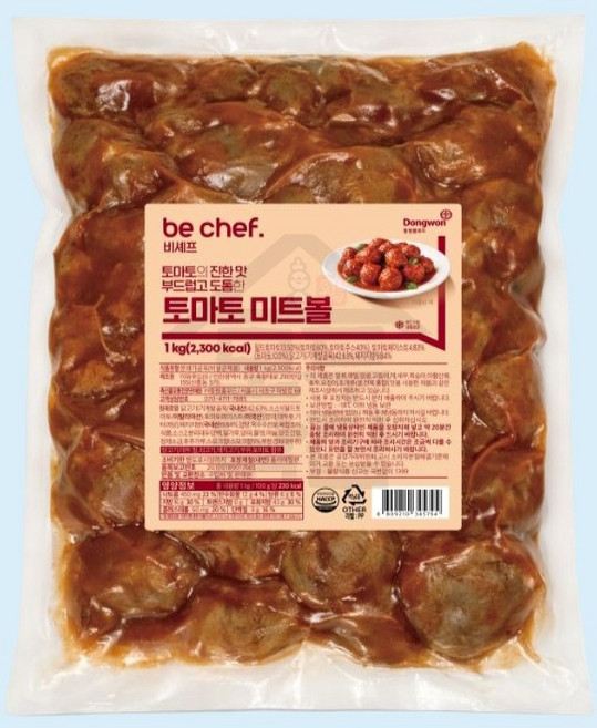 동원 홈푸드 비셰프 토마토 미트볼 1KG 냉동 간편 요리 어린이 간편식, 1개
