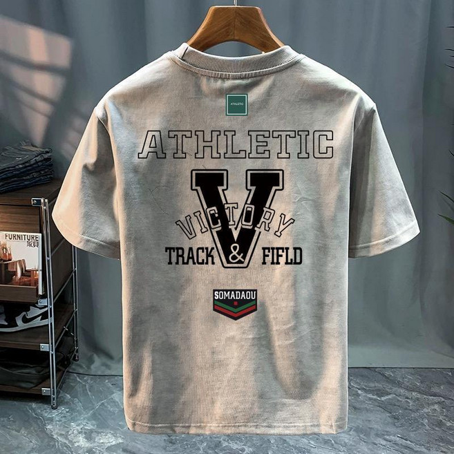 [딜마켓] 진나상의 / 남성 봄 여름 데일리 뒷면 프린팅 라운드 반팔 티셔츠 상의