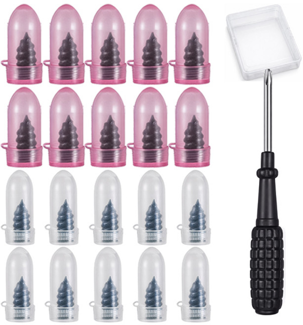 타이어 펑크 수리 나사형 지렁이, 대 10개, 소 10개, 1세트