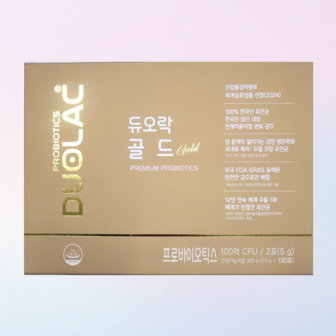 약국 정품 듀오락 골드 프로바이오틱스유산균 65일분_130포_2.5gx130개, 325g, 1개