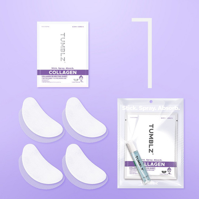 텀블즈 콜라겐+히알루론산 멜팅시트 / 동안탄력 플럼핑 녹는마스크팩, 1개, 4개입