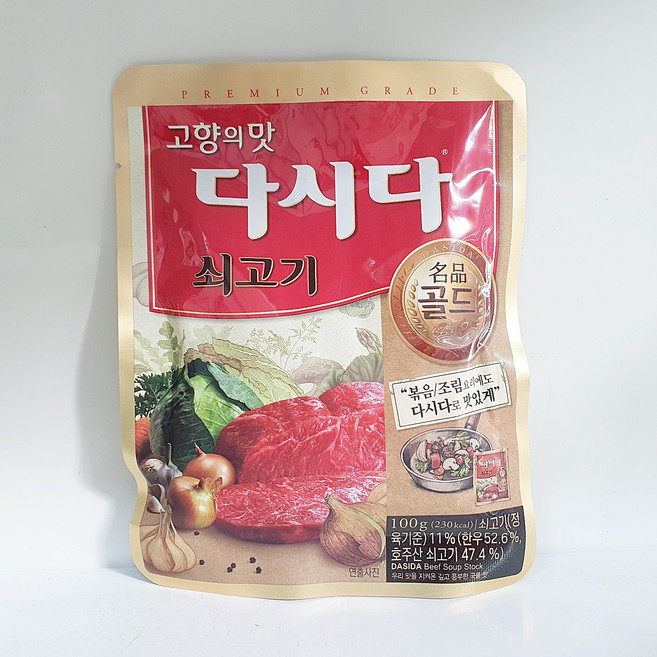 CJ제일제당 쇠고기 다시다 명품 골드 조미료, 100g, 6개