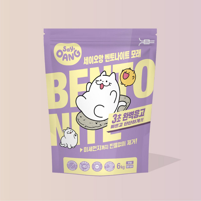 세이오앙 벤토나이트 고양이 모래 일반입자, 6kg, 1개, 무향