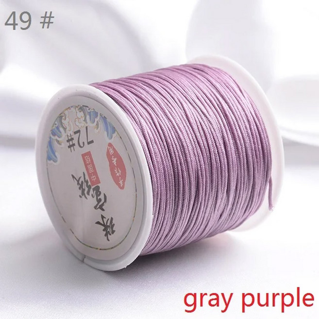 구슬 Rattail 매듭 트림 꼰 m 중국어 0.8mm 쥬얼리 실크 45 만들기 코드 새틴 나일론 코드, gray purple ( 49 ), 1개
