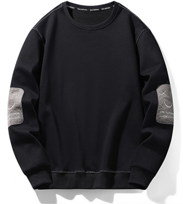 데일로엔 남자 맨투맨 오버핏 패치 캐주얼 긴팔 티셔츠