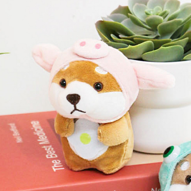 보들보들 코스튬 시바견 인형 키링 가방고리