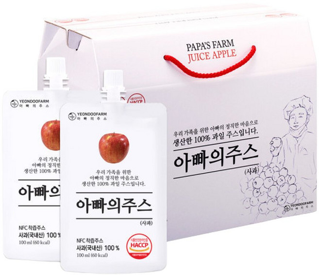 아빠의주스 사과즙 100ml 40개입 1개, 40개