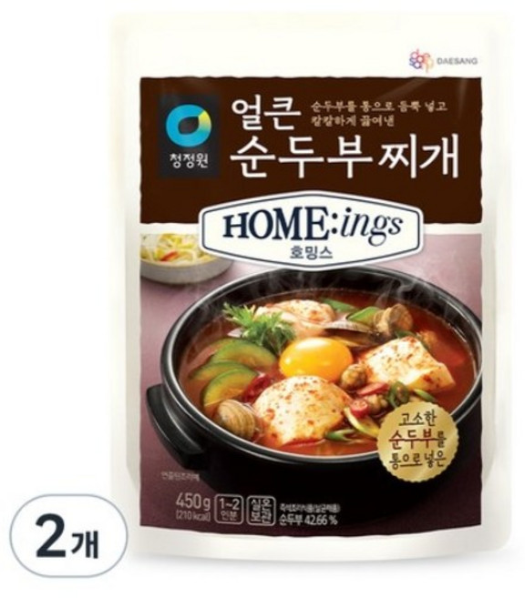 호밍스 얼큰순두부찌개, 450g, 18개