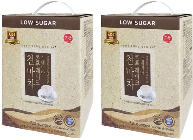 고향 스테비아 콘푸레이크 천마차, 18g, 40개입, 2개