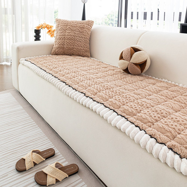 FEIFAN 털빠짐 적은 퀼팅 안미끄 초극세사 겨울 소파패드 4인용