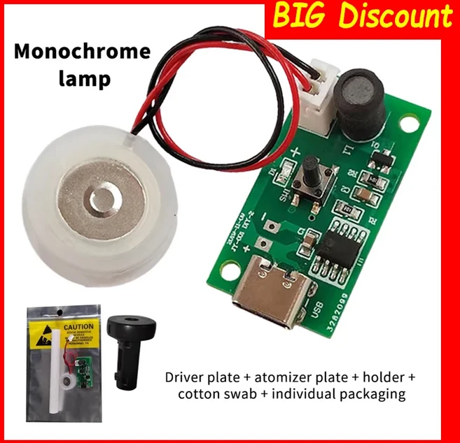 초음파 분무 제조기 20mm 113KHz 안개 분무기 DIY 가습기 PCB DC3-12V 미니 USB 가습기 모듈, 01 CHINA