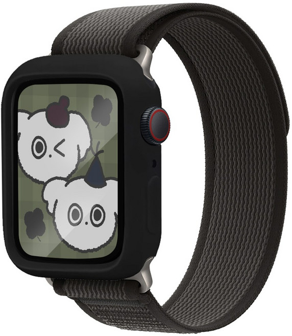 아이메이드잇 애플워치 호환 트레일루프 + 케이스 2개입 세트, 블랙 / 블랙