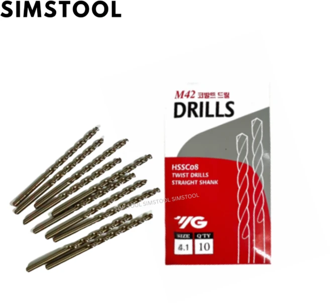심스툴 서스용 코발트 드릴 비트 드릴날 스테인레스 기리 와이지원 3.4mm (10개입), 1개 - 쿠팡
