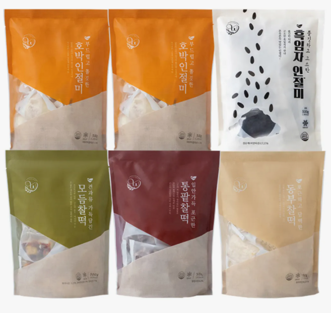 창억모듬떡 5종 세트 (호박인절미2+흑임자인절미+동부찰떡+통팥찰떡+모듬찰떡), 1개, 3kg