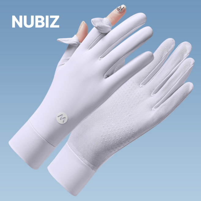 누비즈 여성용 쿨 메쉬 논슬립 자외선차단 운전 장갑 4color