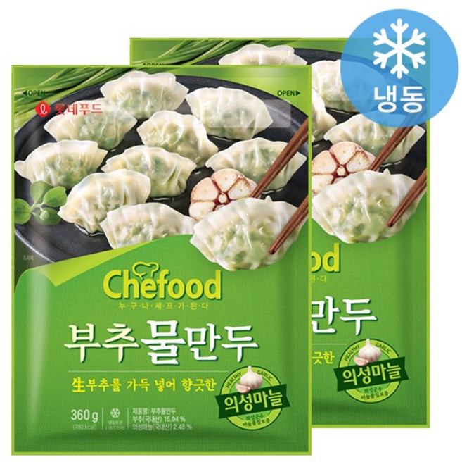 롯데 쉐푸드 부추물만두, 6개, 360g