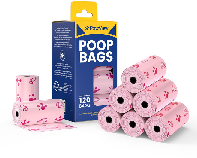 포뷰 도톰한 배변봉투 친환경 풉백 리필형, 8개, 15개입, 핑크