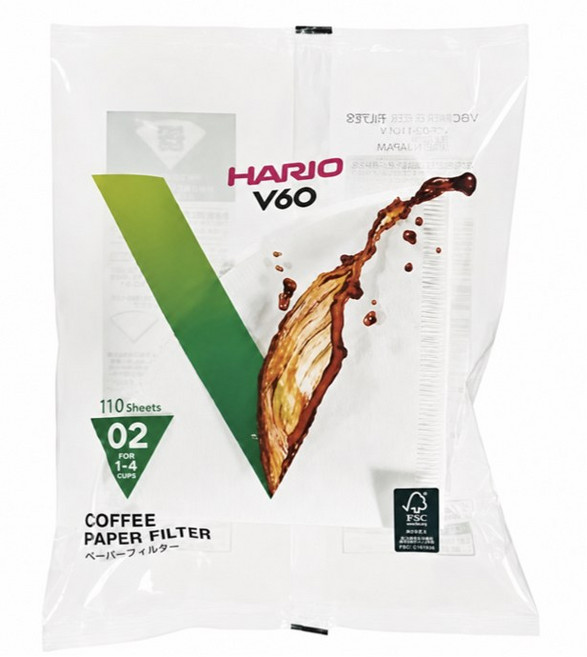 HARIO V60 咖啡濾紙 02 110張, 1個, 110個