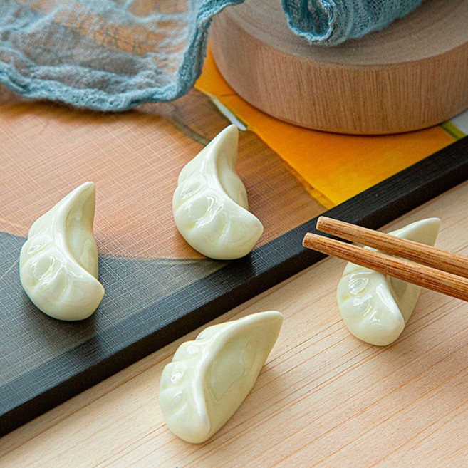 서비아일랜드 도자기 만두 젓가락 받침대, 화이트, 1개