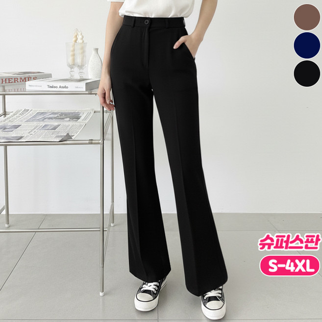 가비진 여성용 숏/롱 기장선택! 쫀쫀한 스판 부츠컷 슬랙스 팬츠 바지 빅사이즈까지