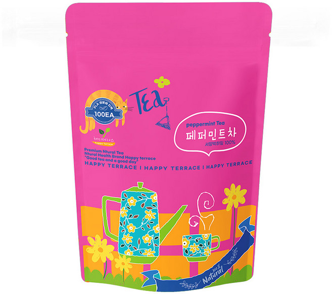 페퍼민트 페퍼민트차 허브티 삼각티백, 1개, 100개입, 1g
