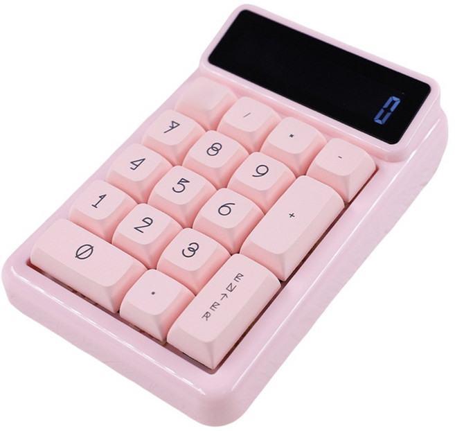 KM17 기계식 숫자 키패드 17Keys Numpad 키보드 계산기 효율적인 데이터 입력 컴퓨터용 핫 스왑 가능, pink